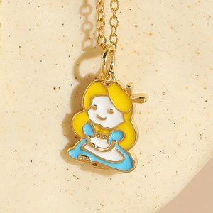 3/$35 14K Gold Plated Princess Charm Pendant Chain Necklace Gifts Kids Jewelry